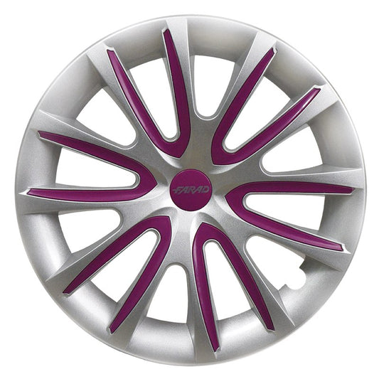 Set 4 Copricerchi Farad bicolor 240 Grey + Inserti e Logo - Vari Colori