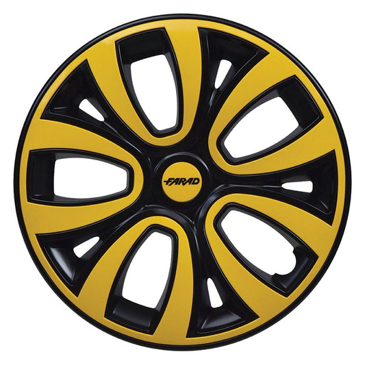 Set 4 Copricerchi Farad bicolor 241 Black + Inserti e Logo - Vari Colori