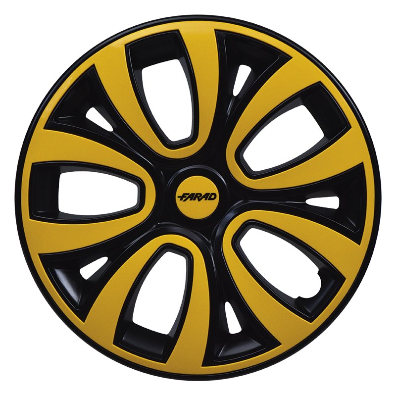 Set 4 Copricerchi Farad bicolor 241 Black Matte + Inserti e Logo - Vari Colori