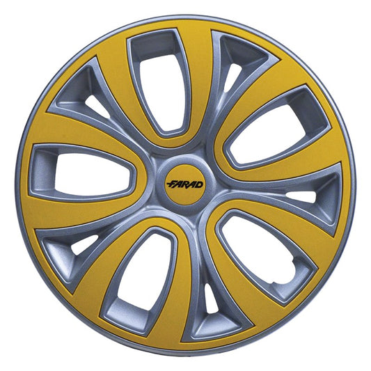 Set 4 Copricerchi Farad bicolor 241 Grey + Inserti e Logo - Vari Colori