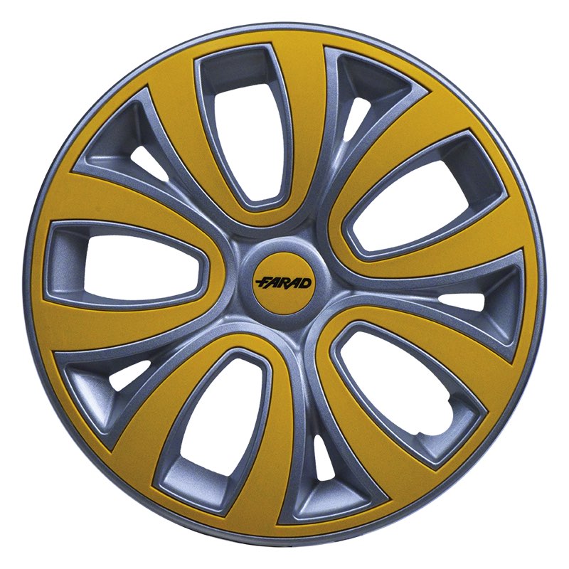 Set 4 Copricerchi Farad bicolor 241 Grey + Inserti e Logo - Vari Colori