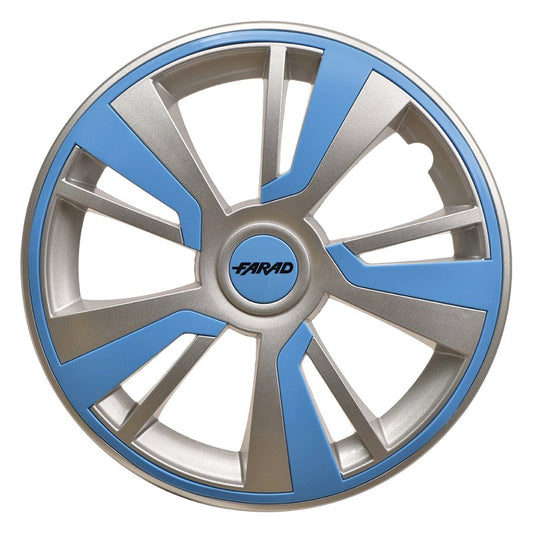 Set 4 Copricerchi Farad bicolor 243 Grey + Inserti e Logo - Vari Colori