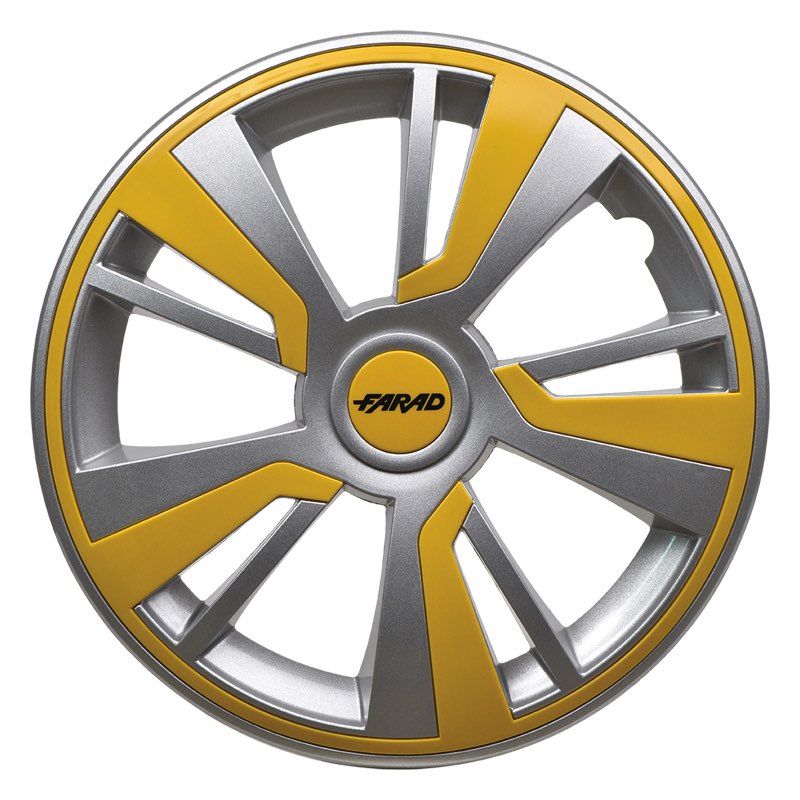 Set 4 Copricerchi Farad bicolor 243 Grey + Inserti e Logo - Vari Colori