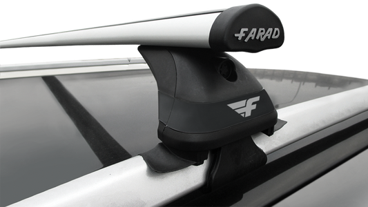 Farad Aluminium 100cm Roof Bars + HX2 Kit + Link Kit for Volkswagen Cross Polo from 2010> (5 doors) with Low Roof Rails