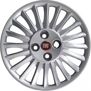 Kit di 4 copricerchi adattabili - per FIAT GRANDE PUNTO modello 2005 (LOGO ROSSO) - diametro 15"