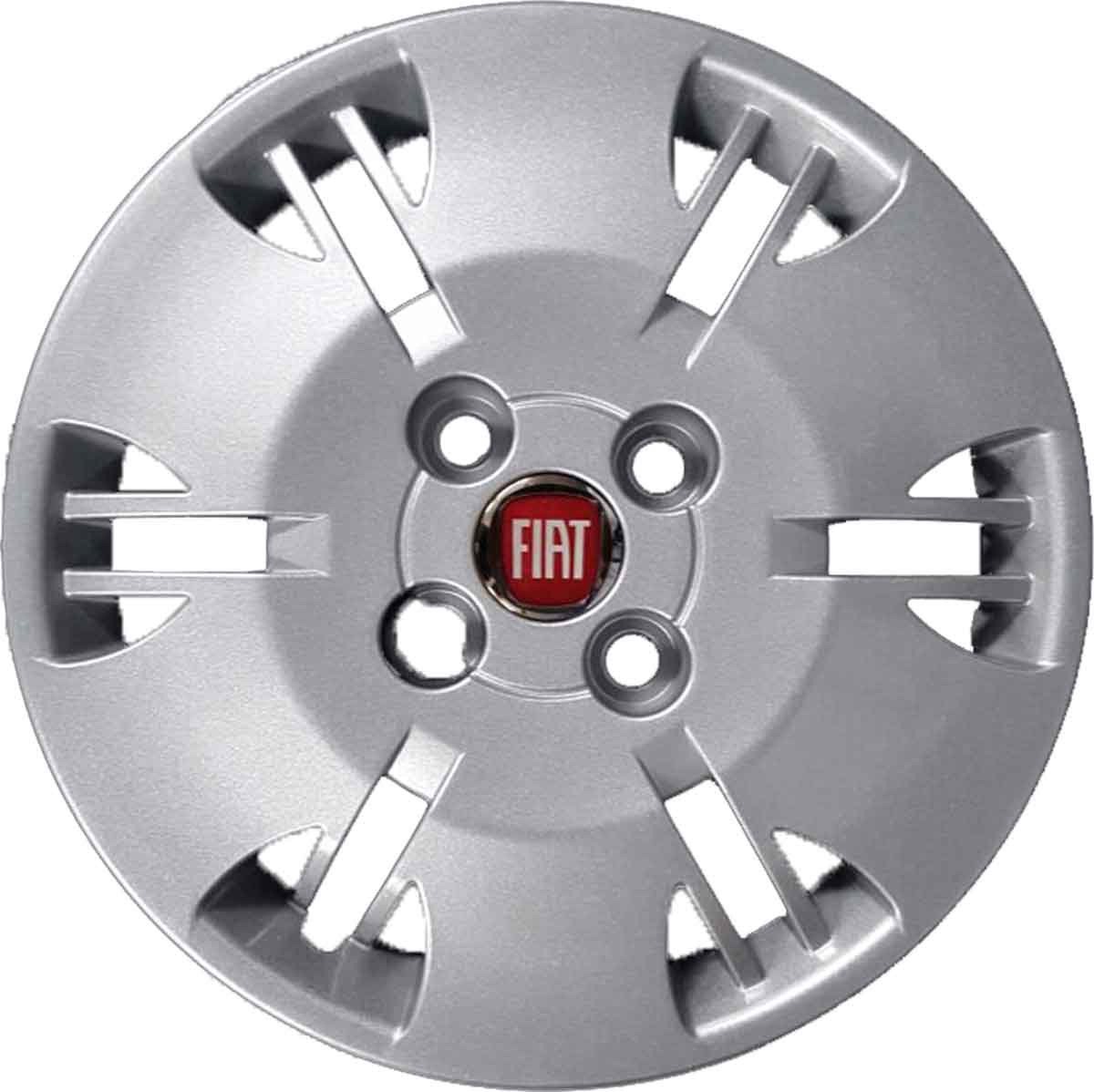 Kit di 4 copricerchi adattabili - per FIAT PANDA NEW Dynamic (LOGO ROSSO) - diametro 13"