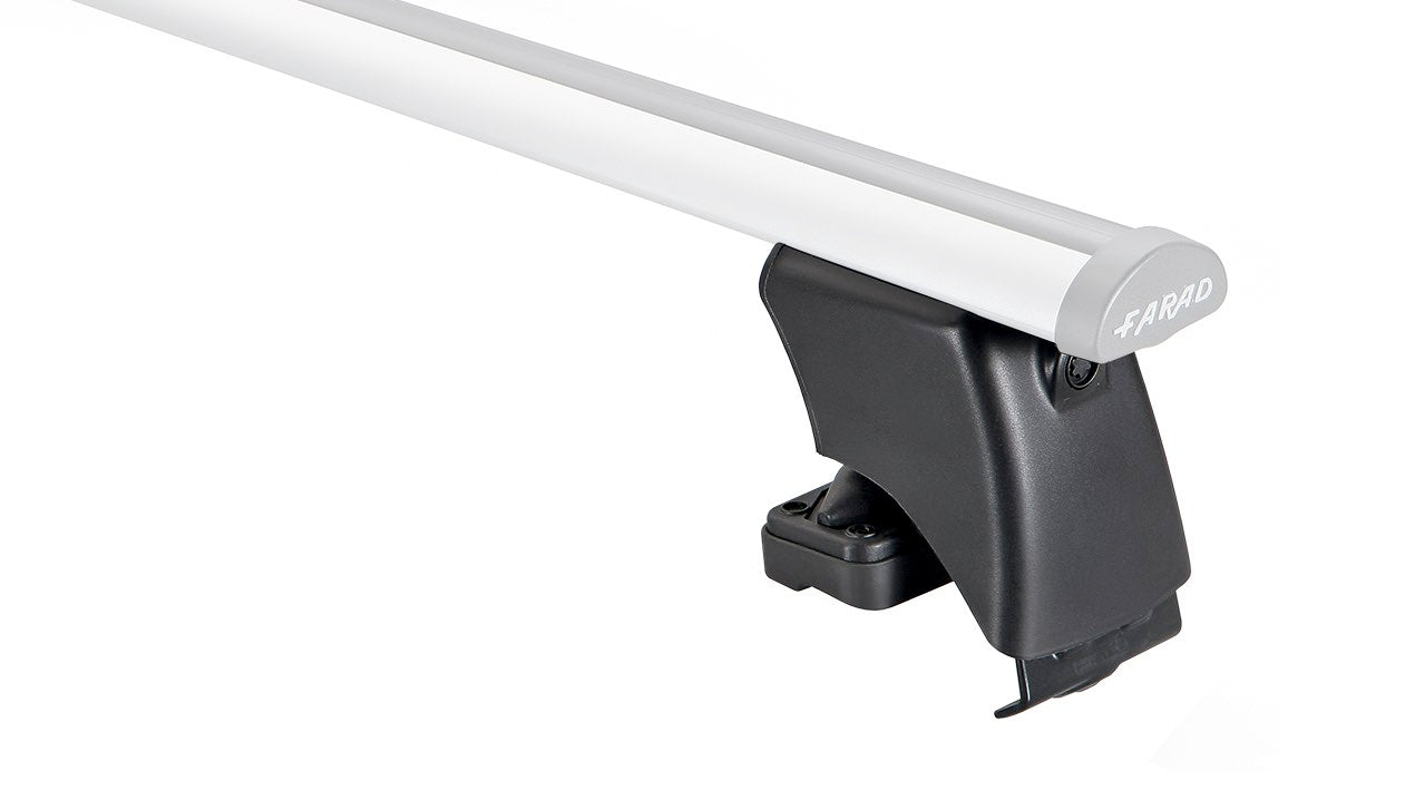 Barre Portatutto Farad Aerodynamic Silver 130cm + Kit BS 65* per Toyota Iq dal 2008-2015 (3 porte) con Tetto Standard