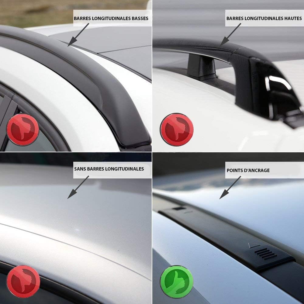 Barre Farad Compact 80-70 Black + Kit PR2 per Alfa Mito dal 2008-2018 (5 porte) con Tetto Standard