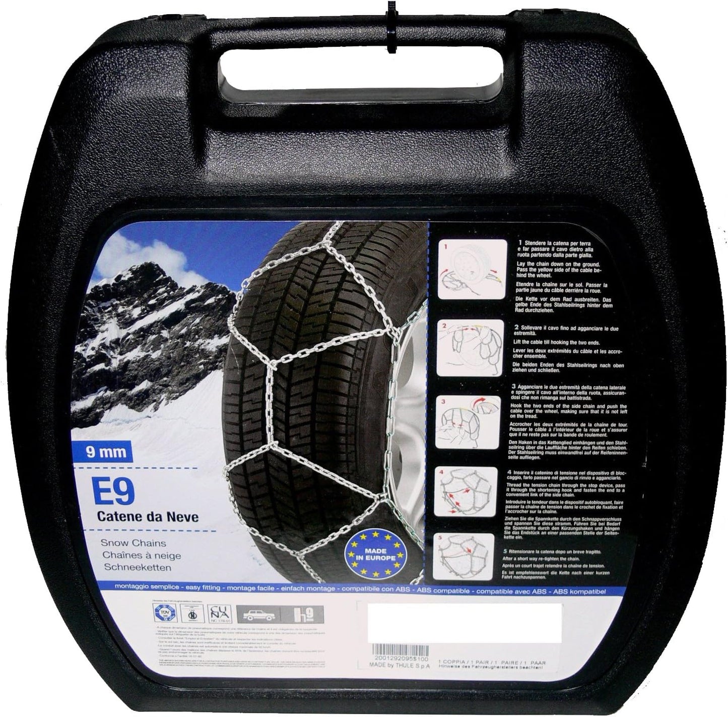 Catene da neve König E9 - Misura 155/70-14 - OMOLOGATE Ö-Norm V5117-EN 16662-1