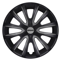 Set 4 Copricerchi Farad bicolor 240 Black Matte + Inserti e Logo - Vari Colori