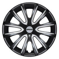 Set 4 Copricerchi Farad bicolor 240 Black Matte + Inserti e Logo - Vari Colori