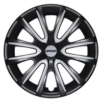 Set 4 Copricerchi Farad bicolor 240 Black + Inserti e Logo - Vari Colori