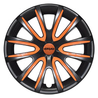 Set 4 Copricerchi Farad bicolor 240 Black + Inserti e Logo - Vari Colori