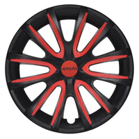 Set 4 Copricerchi Farad bicolor 240 Black Matte + Inserti e Logo - Vari Colori