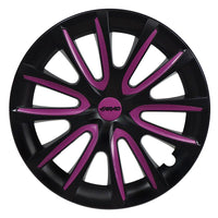 Set 4 Copricerchi Farad bicolor 240 Black Matte + Inserti e Logo - Vari Colori