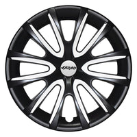 Set 4 Copricerchi Farad bicolor 240 Black + Inserti e Logo - Vari Colori