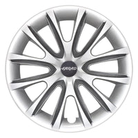 Set 4 Copricerchi Farad bicolor 240 Grey + Inserti e Logo - Vari Colori