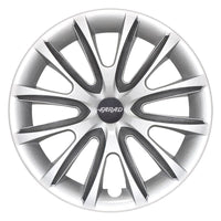 Set 4 Copricerchi Farad bicolor 240 Grey + Inserti e Logo - Vari Colori