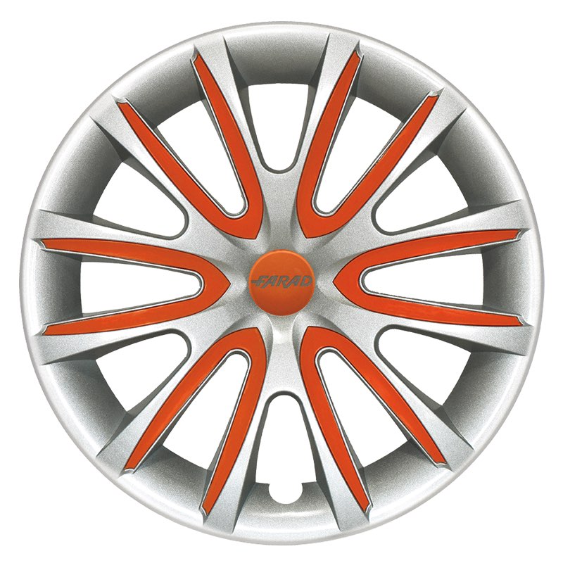 Set 4 Copricerchi Farad bicolor 240 Grey + Inserti e Logo - Vari Colori