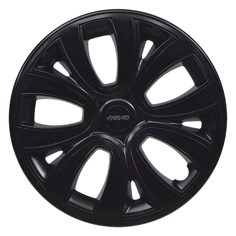 Set 4 Copricerchi Farad bicolor 241 Black + Inserti e Logo - Vari Colori