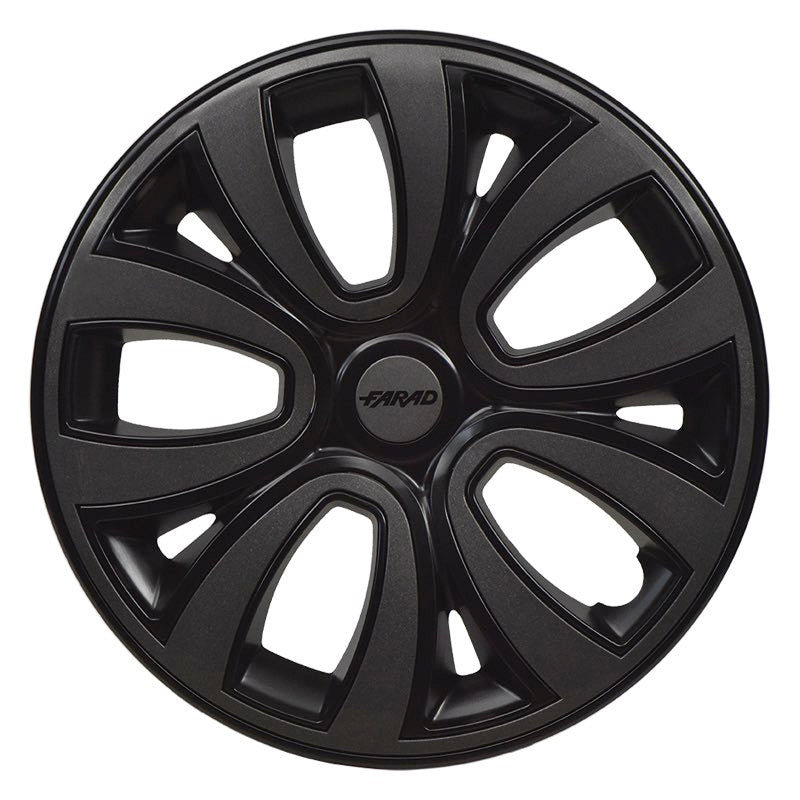 Set 4 Copricerchi Farad bicolor 241 Black + Inserti e Logo - Vari Colori