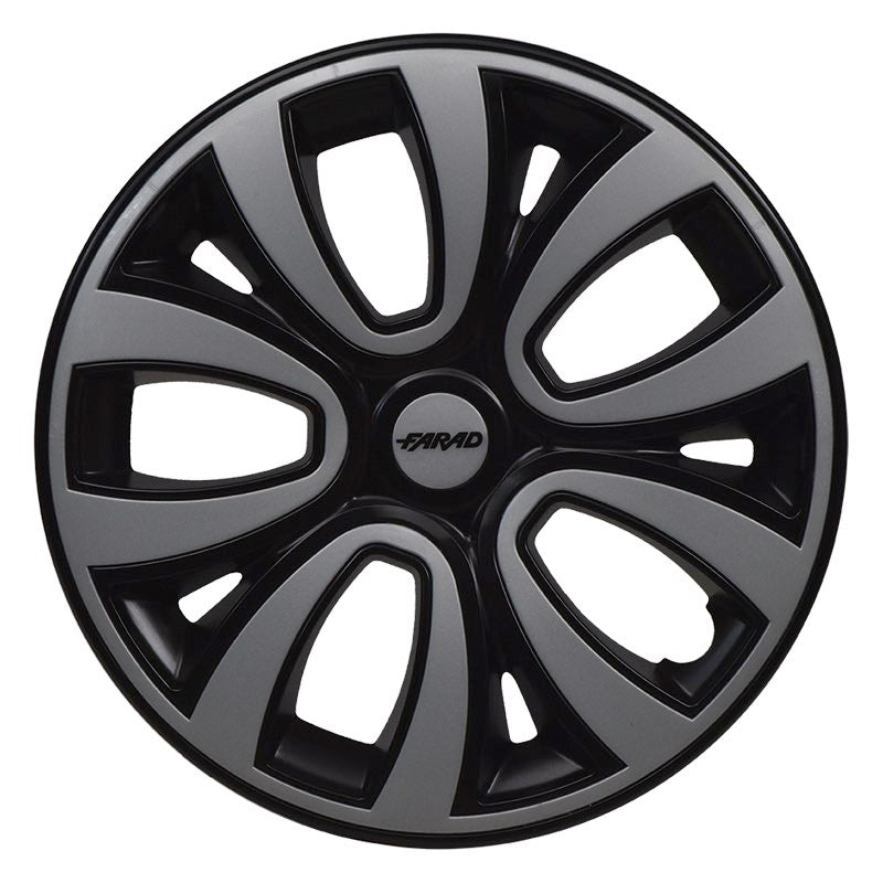 Set 4 Copricerchi Farad bicolor 241 Black + Inserti e Logo - Vari Colori