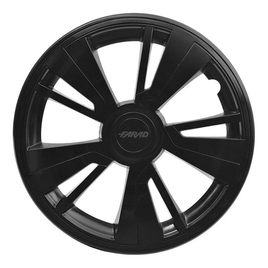 Set 4 Copricerchi Farad bicolor 243 Black + Inserti e Logo - Vari Colori