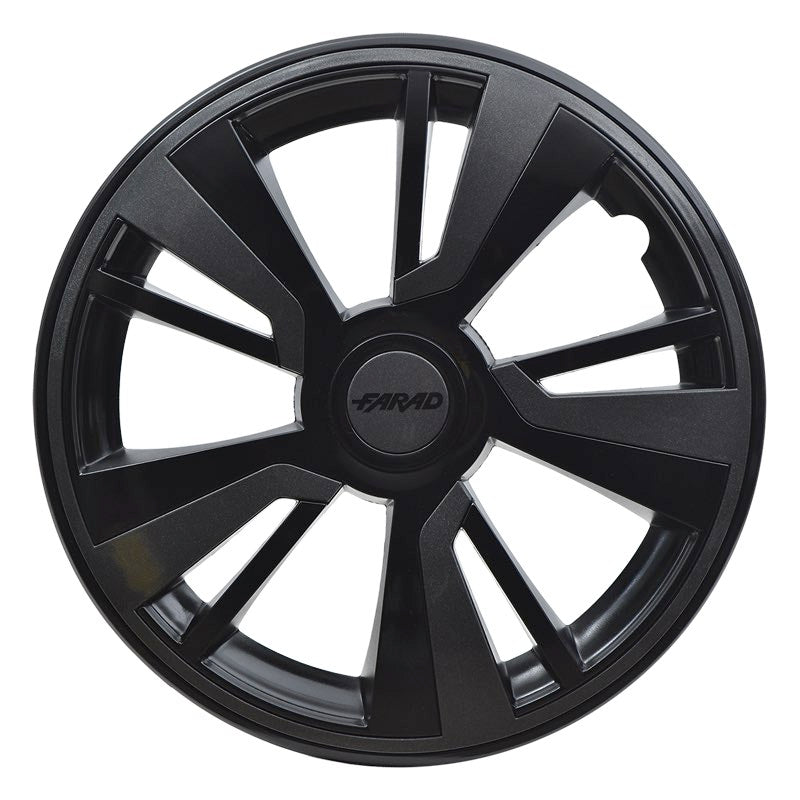 Set 4 Copricerchi Farad bicolor 243 Black + Inserti e Logo - Vari Colori