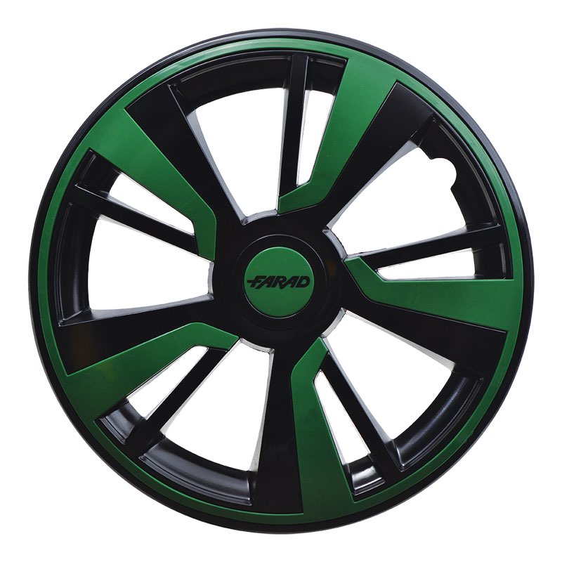 Set 4 Copricerchi Farad bicolor 243 Black Matter + Inserti e Logo - Vari Colori