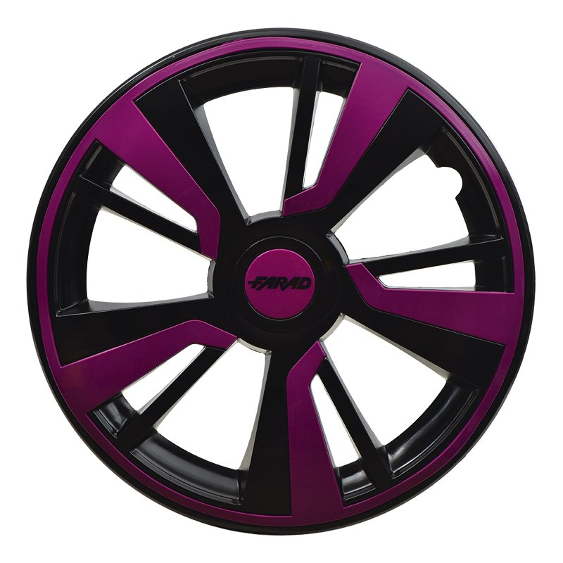Set 4 Copricerchi Farad bicolor 243 Black Matter + Inserti e Logo - Vari Colori