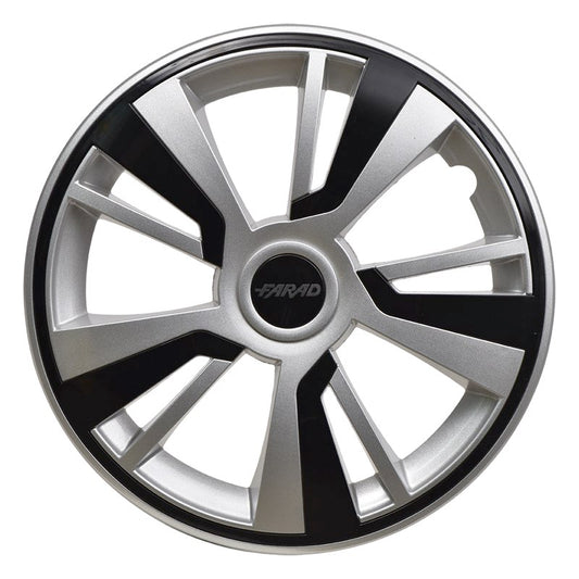 Set 4 Copricerchi Farad bicolor 243 Grey + Inserti e Logo - Vari Colori