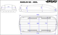 Box Da Tetto Farad Marlin Nero Goffrato 480L 1-9431 N/6