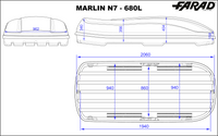 Box Da Tetto Farad Marlin Nero Lucido 680L 1-9531 N/7
