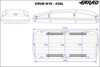 Box Da Tetto Farad Crub Nero Goffrato 430L 1-93431 N/18