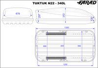 Box Da Tetto Farad Dory Nero Goffrato 340L 1-94831 N/22-1 Fast Fix