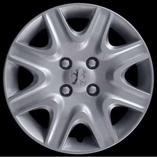 Kit di 4 copricerchi adattabili - per PEUGEOT 207  - diametro 15" - con logo cromato