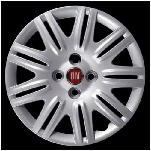 Kit di 4 copricerchi adattabili - per FIAT DOBLO' Restyling modello 2005 (LOGO ROSSO)  - diametro 14"