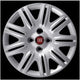 Kit di 4 copricerchi adattabili - per FIAT DOBLO' Restyling modello 2005 (LOGO ROSSO)  - diametro 14"