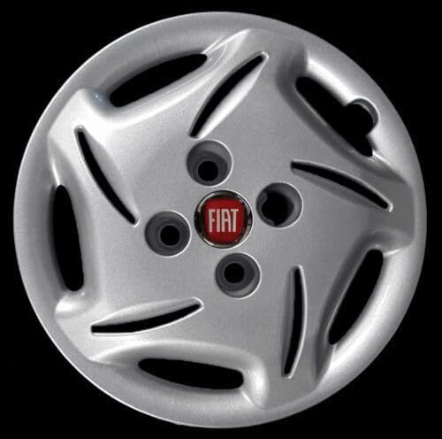 Kit of 4 adaptable wheel covers - for FIAT SEICENTO BRUSH (RED LOGO) - diameter 13"