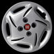 Kit of 4 adaptable wheel covers - for FIAT SEICENTO BRUSH (RED LOGO) - diameter 13"