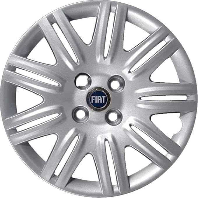 Kit di 4 copricerchi adattabili - per FIAT DOBLO' Restyling modello 2005 (LOGO BLU)  - diametro 14"