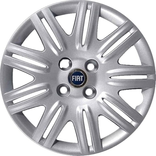Kit di 4 copricerchi adattabili - per FIAT DOBLO' Restyling modello 2005 (LOGO BLU)  - diametro 14"