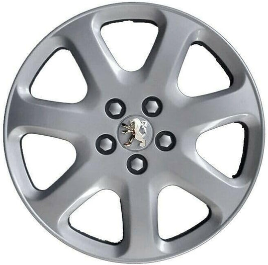 Kit di 4 copricerchi adattabili - per PEUGEOT 307 - diametro 16" - con logo cromato