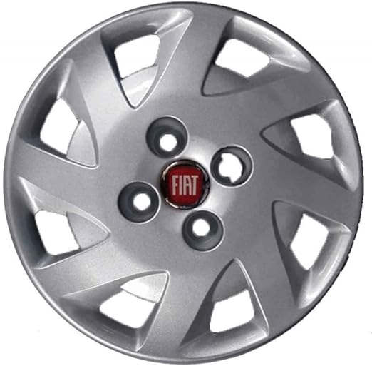 Kit di 4 copricerchi adattabili - per FIAT PUNTO SOUND 2002> (LOGO ROSSO) - diametro 13"