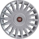 Kit di 4 copricerchi adattabili - per FIAT STILO JTD modello 2004 (LOGO ROSSO)  - diametro 15"