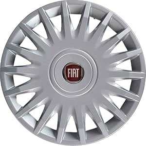 Kit di 4 copricerchi adattabili - per FIAT BRAVO modello 2007 (LOGO ROSSO)  - diametro 15"