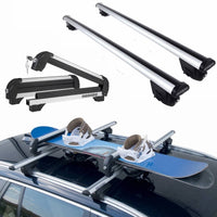 Barre Portatutto Farad BEAMAR 120cm + Portasci ICEBERG per 4 paia di sci o 2 snowboard per Audi Q5 dal 2017> (5 porte) con Corrimano Basso