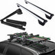 Barre Portatutto Farad BEAMAR 120cm + Portasci YELO BLACK per 6 paia di sci o 4 snowboard per Audi Q5 dal 2017> (5 porte) con Corrimano Basso
