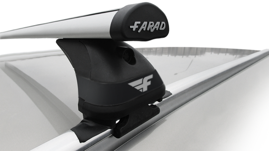 Barre Farad Aluminium 120cm + Kit LX1 + Kit Link per Audi Q8 E-Tron Sportback dal 2023> (5 porte) con Corrimano Basso