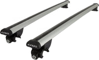 Barre Portatutto Farad BEAMAR 120cm + Portasci YELO BLACK per 6 paia di sci o 4 snowboard per Audi Q5 dal 2017> (5 porte) con Corrimano Basso